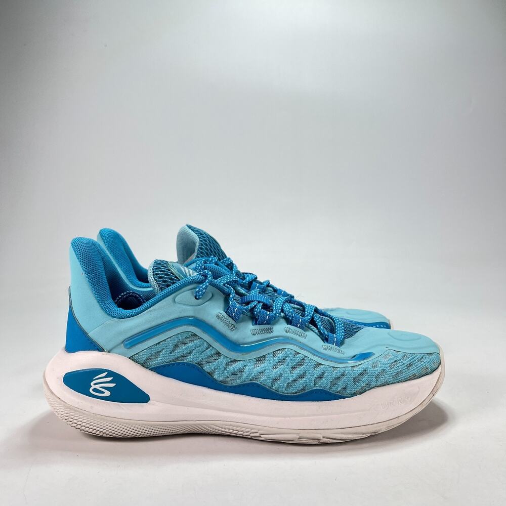 Under Armour Curry 11 Mouthguard Blue White Basketball Shoes Youth Size 6